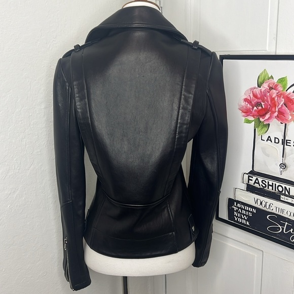 Gorgeous Black Soft Italian Leather Moto Jacket Size S - Picture 5 of 11